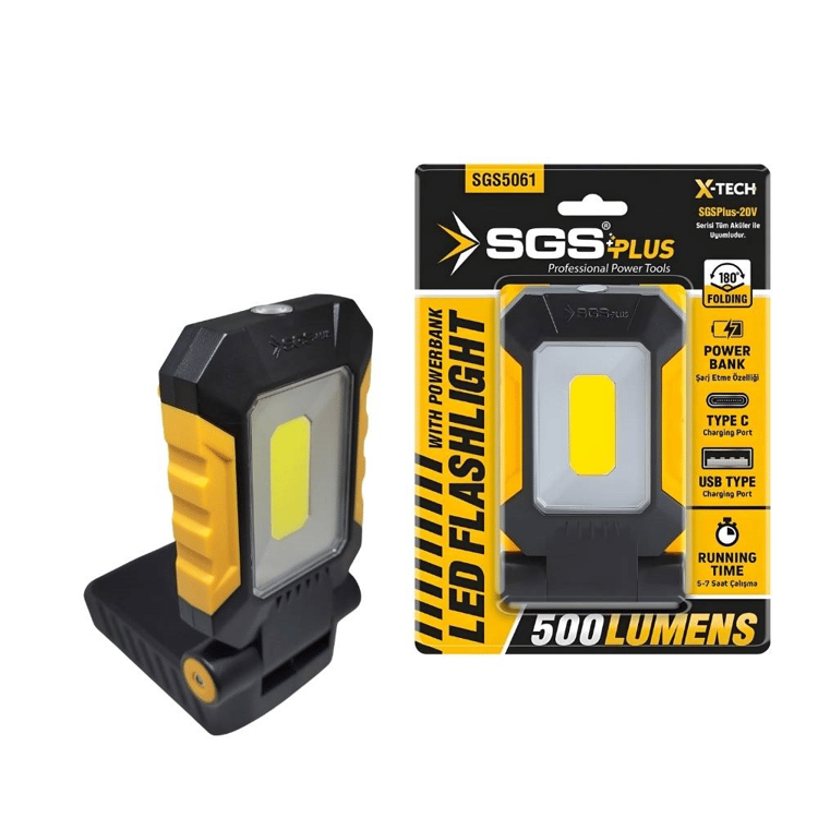 SGS5061-SGS Akü Uyumlu Katlanabilir Led Fener 20V 500 Lümen