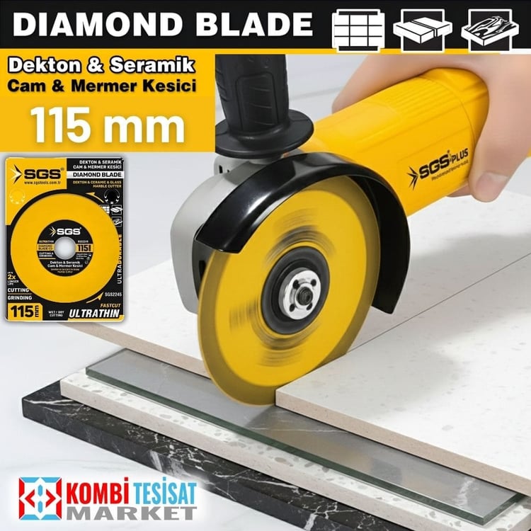 SGS2245-SGS Cam-Dekton-Seramik-Mermer Hassas Elmas Kesici 115 mm