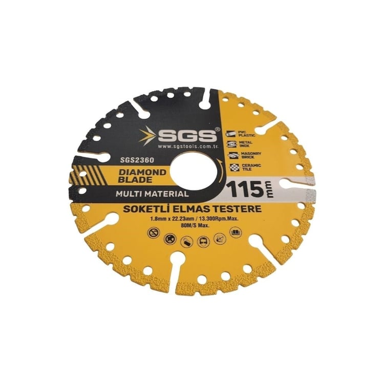 SGS2360-SGS Çok Amaçlı Elmas Kesme Diski 115 mm (Multi-Material)