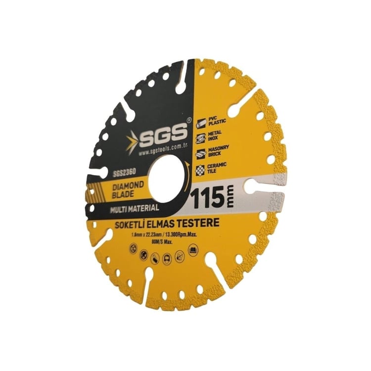 SGS2360-SGS Çok Amaçlı Elmas Kesme Diski 115 mm (Multi-Material)