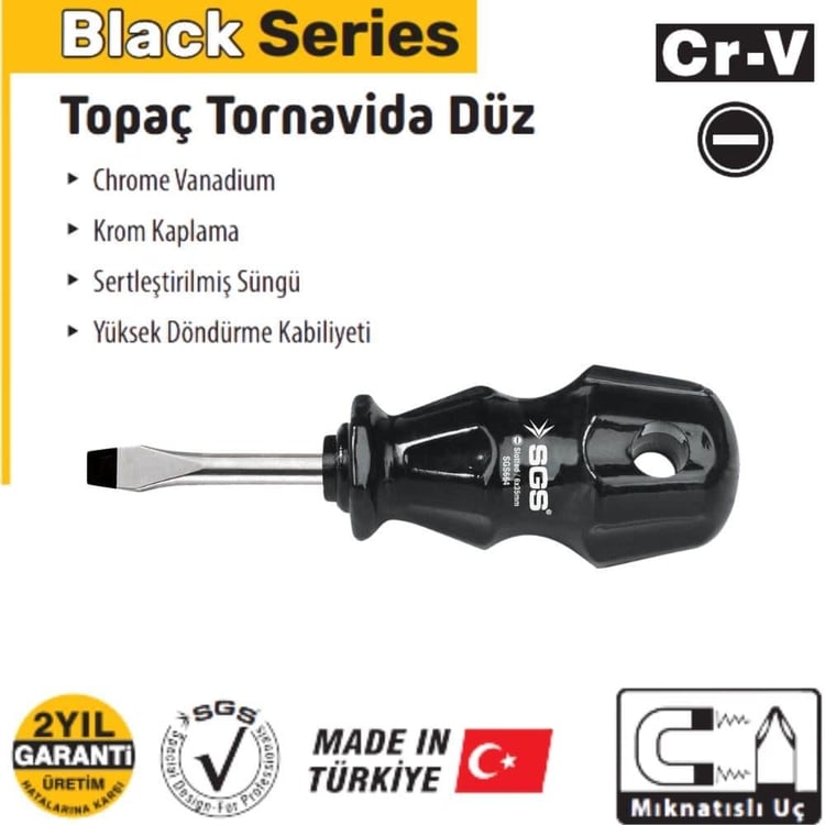 TORNAVİDALAR-SGS-SGS Düz Topaç Tornavida 6x35 (Black Series)-SGS664