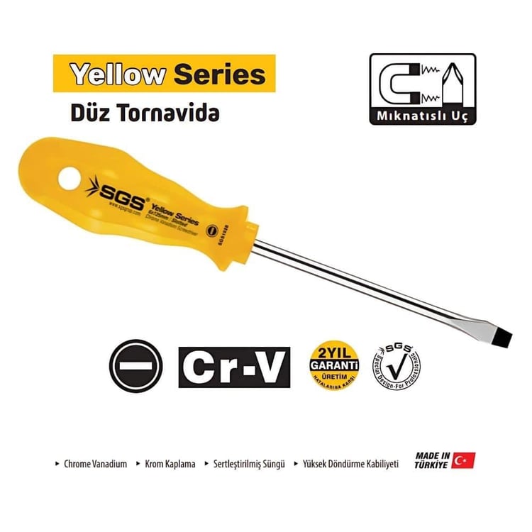 TORNAVİDALAR-SGS-SGS Düz Tornavida 6x150 (Yellow Series)-SGS1029