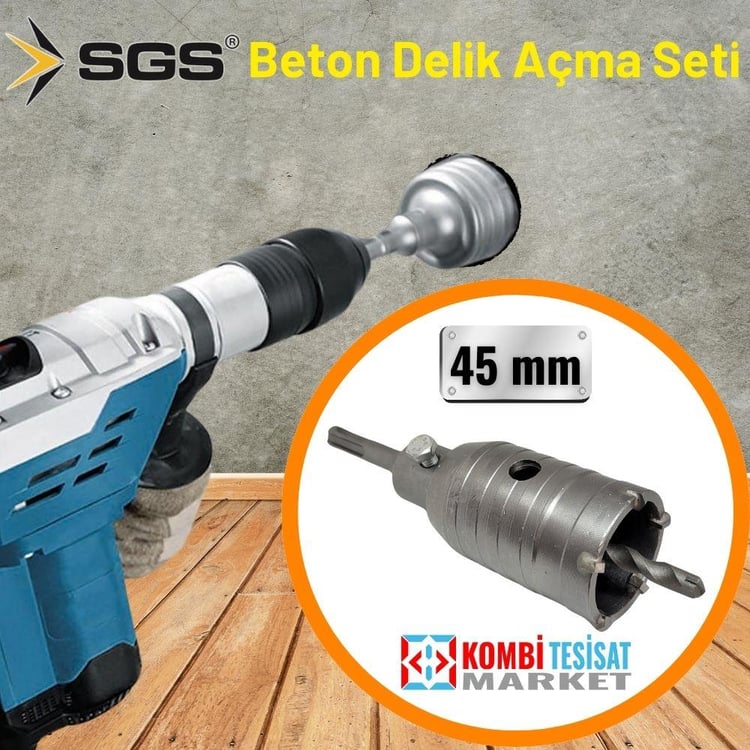KESİCİ ve DELİCİLER-SGS-SGS Elmas Uçlu Beton Delme Seti 45 mm-SGS1424