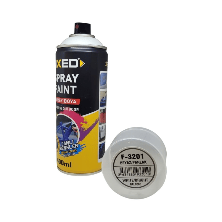 F3201-SGS Fixed Akrlik Sprey Boya - Parlak Beyaz (RAL9000) 320 gr 400 ml