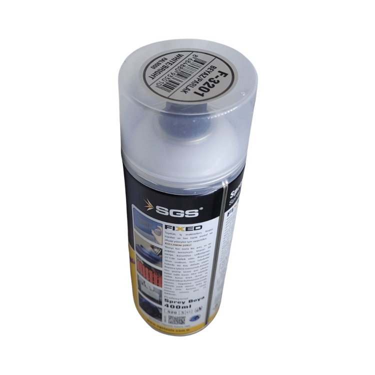 F3201-SGS Fixed Akrlik Sprey Boya - Parlak Beyaz (RAL9000) 320 gr 400 ml