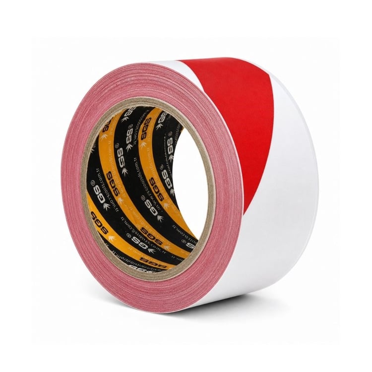 SGS2550-SGS İkaz Bandı 250 Metre Kırmızı-Beyaz Emniyet Şeridi Plastik 58 mm