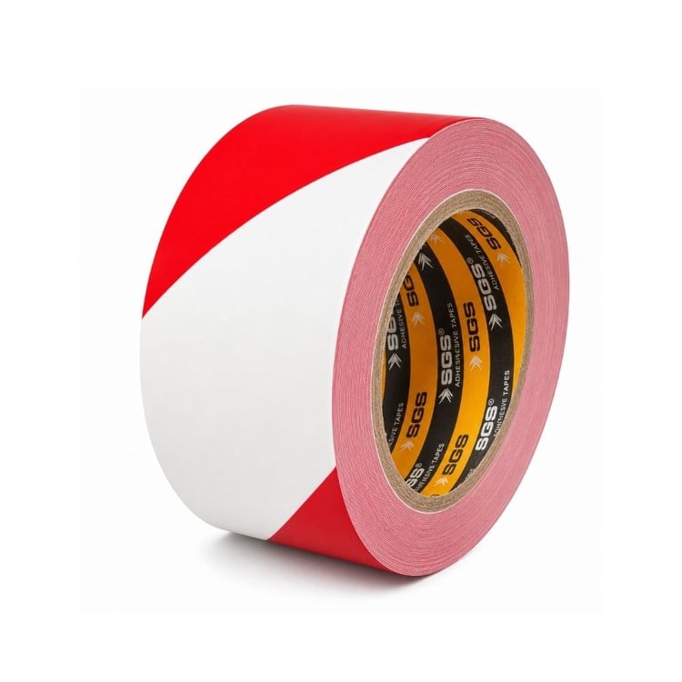 SGS2550-SGS İkaz Bandı 250 Metre Kırmızı-Beyaz Emniyet Şeridi Plastik 58 mm