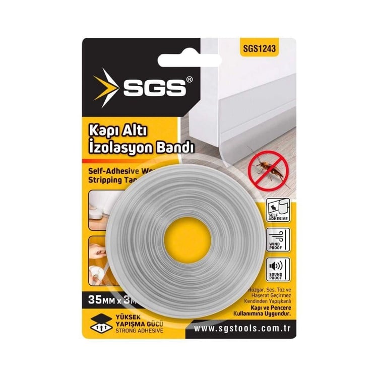 YAĞLAMA ve YAPIŞTIRMA-SGS-SGS Kapı Altı İzolasyon Bandı 35mm x 3m-SGS1243