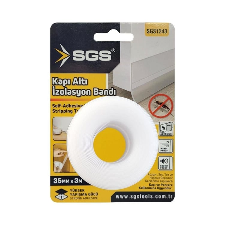 YAĞLAMA ve YAPIŞTIRMA-SGS-SGS Kapı Altı İzolasyon Bandı 35mm x 3m-SGS1243