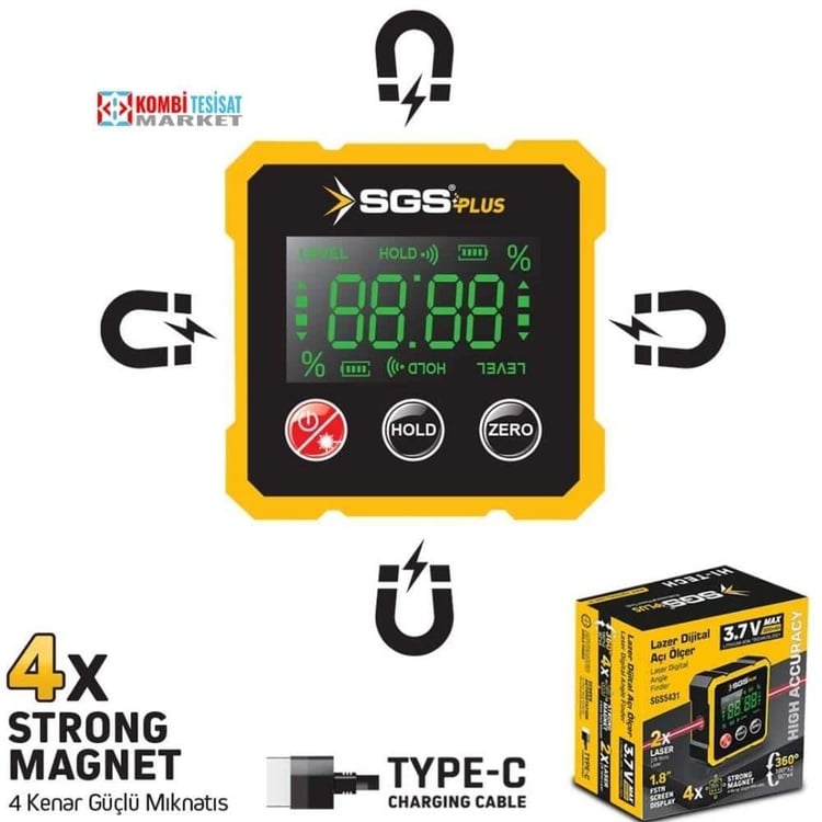 SGS5431-Sgs Lazer Dijital Mıknatıslı Açı Ölçer