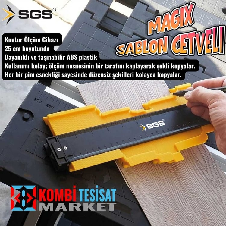 SGS980-SGS Magix Şablon Ceteveli-Ahşap Fayans Ölçüm Kalıbı
