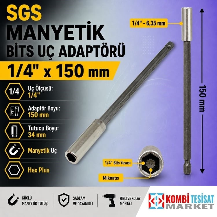SGS1872-SGS Manyetik Bits Uç Adaptörü 1/4