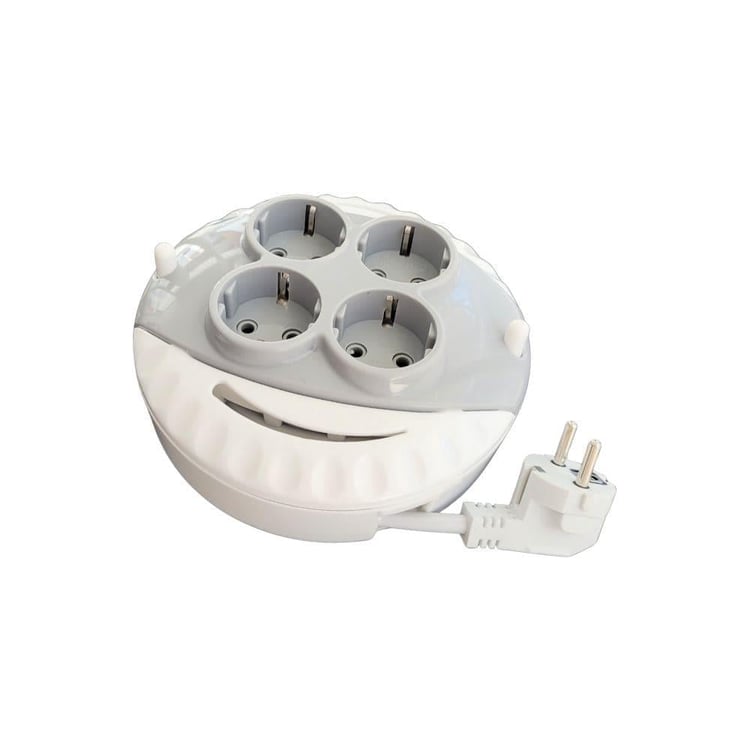 SGS2190-SGS Mini Makaralı Dörtlü Uzatma Kablosu 5 metre