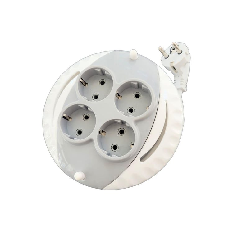 SGS2190-SGS Mini Makaralı Dörtlü Uzatma Kablosu 5 metre