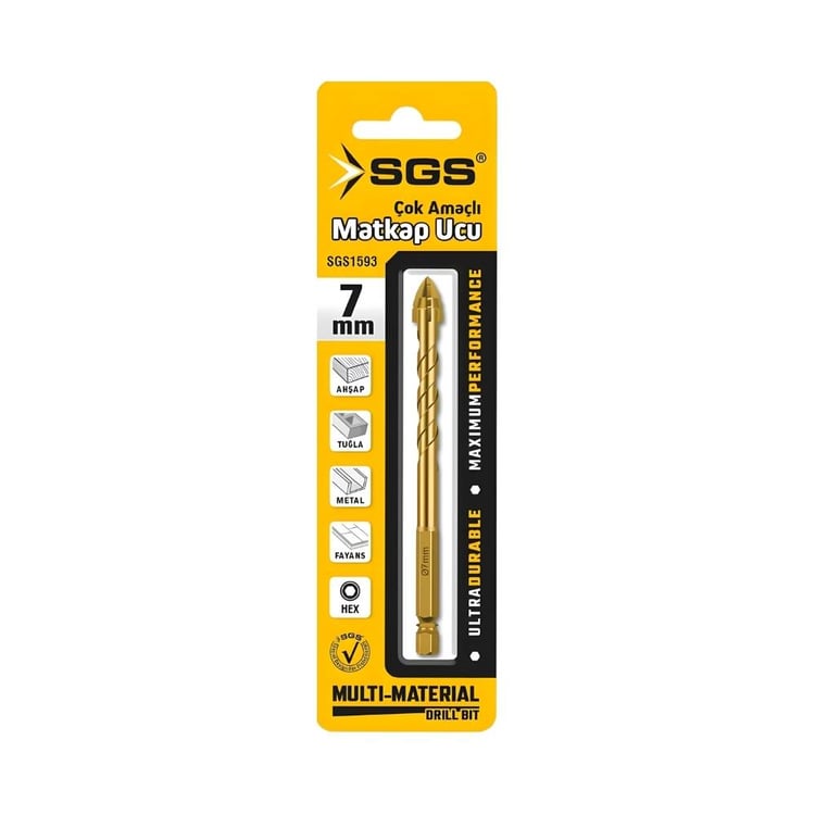 SGS1593-SGS Mızrak Başlı Çok Amaçlı Matkap Ucu 7 mm