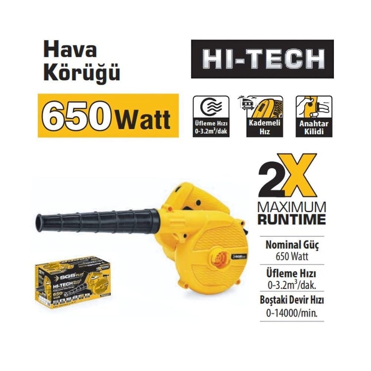 EL ALETLERİ-SGS-SGS Profesyonel 650 Watt Hava Körüğü-SGS5221