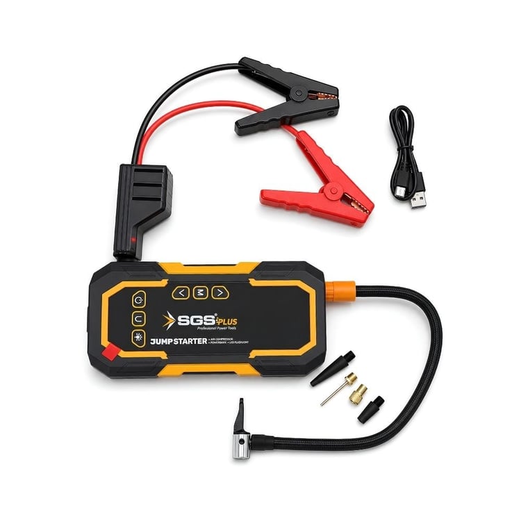 SGS5399-SGS Şarjlı Akü Takviye Ve Hava Kompresörü Dijital 16.8V 12.000 Mah 4 İn 1