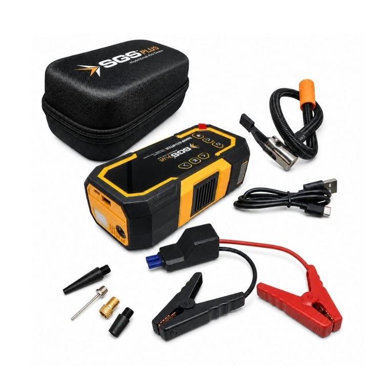 SGS5399-SGS Şarjlı Akü Takviye Ve Hava Kompresörü Dijital 16.8V 12.000 Mah 4 İn 1