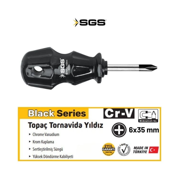 TORNAVİDALAR-SGS-SGS Yıldız Topaç Tornavida 6x35 (Black Series)-SGS674