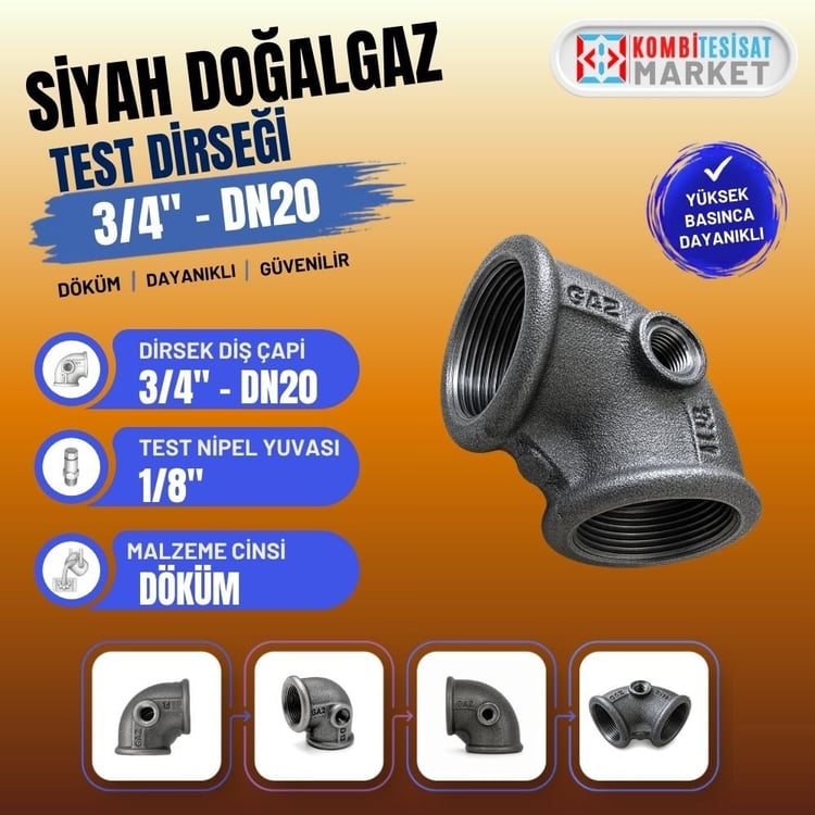 std20-Siyah Test Dirseği 3/4