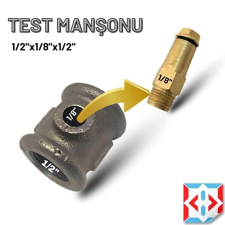 Doğalgaz Fittings Malzemeleri-Trakya Döküm-Siyah Test Manşonu 1/2 - DN15 Regülatör Test Manşonu-stm15