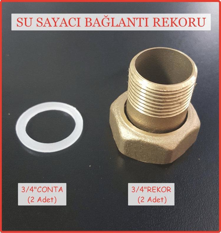 Su Sayacı Bağlantı Rekoru - 3/4'' Su Saati İçin (Paket 2 Adet Çıkar)