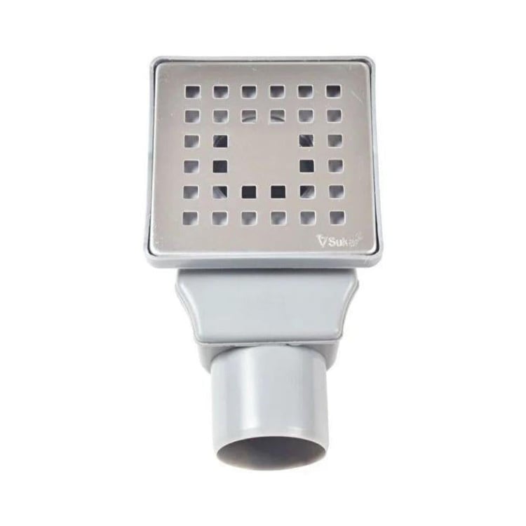 Banyo Aksesuarları-Diğer-Sukar Twisty 10x10 Yer Süzgeci Ø50 Yandan Çıkışlı-sys-0575022