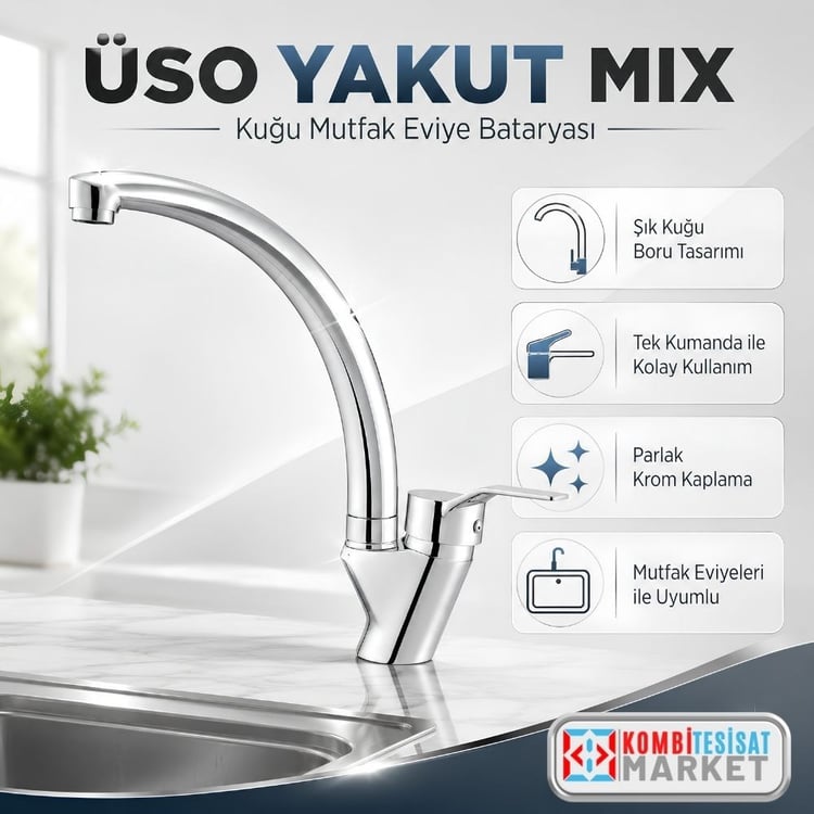 12110803-Üso Yakut Mix Kuğu Mutfak Eviye Bataryası
