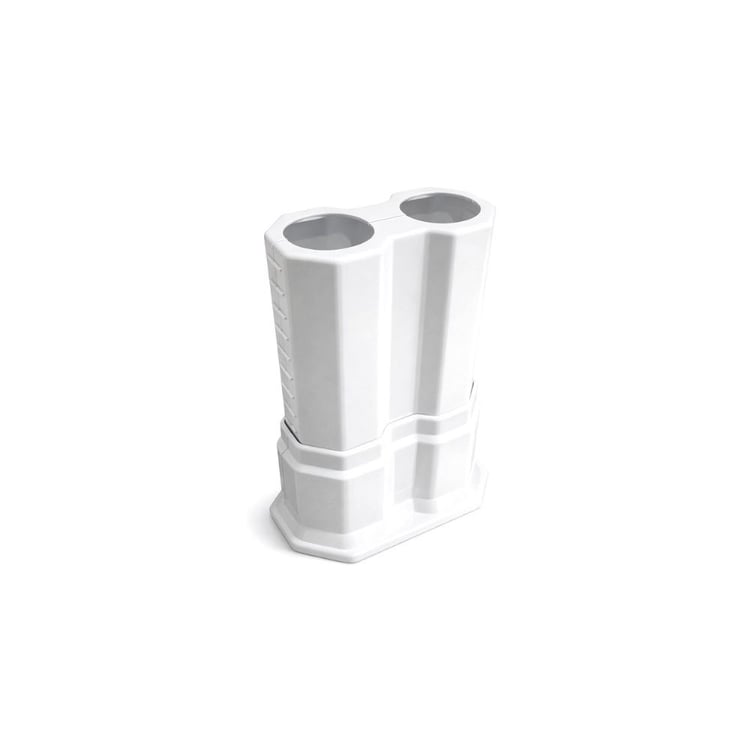 ucucb100-Uzun Çiftli Boru Gizleme Beyaz 20 cm