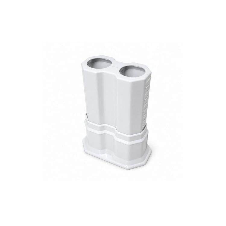 ucucb100-Uzun Çiftli Boru Gizleme Beyaz 20 cm