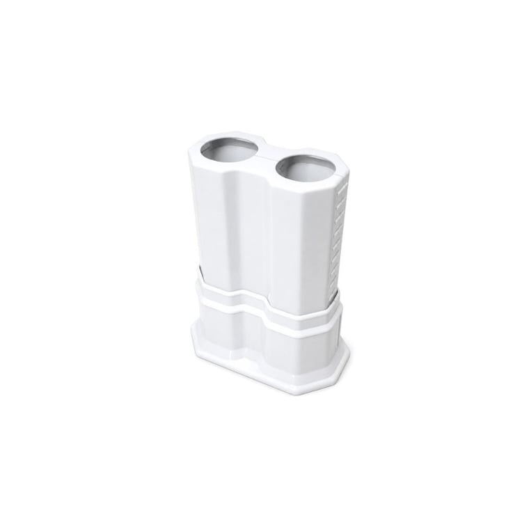 ucucb100-Uzun Çiftli Boru Gizleme Beyaz 20 cm
