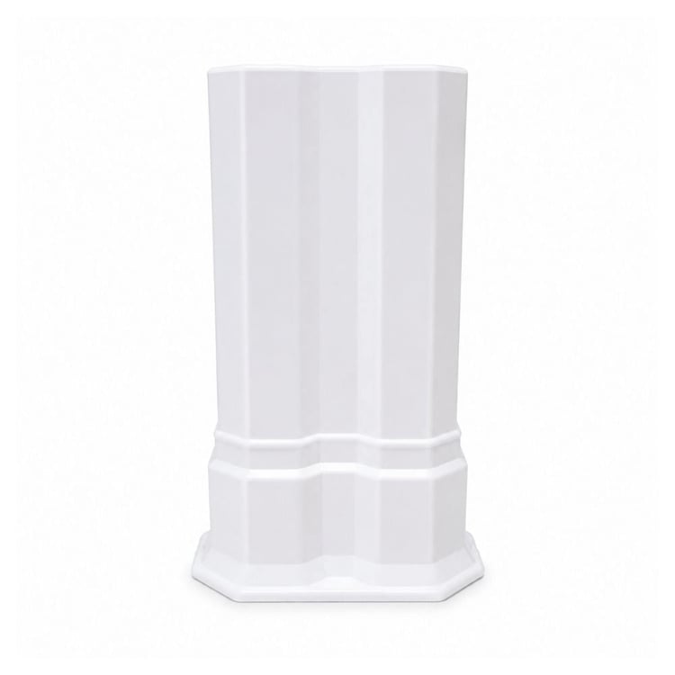 ucucb100-Uzun Çiftli Boru Gizleme Beyaz 20 cm