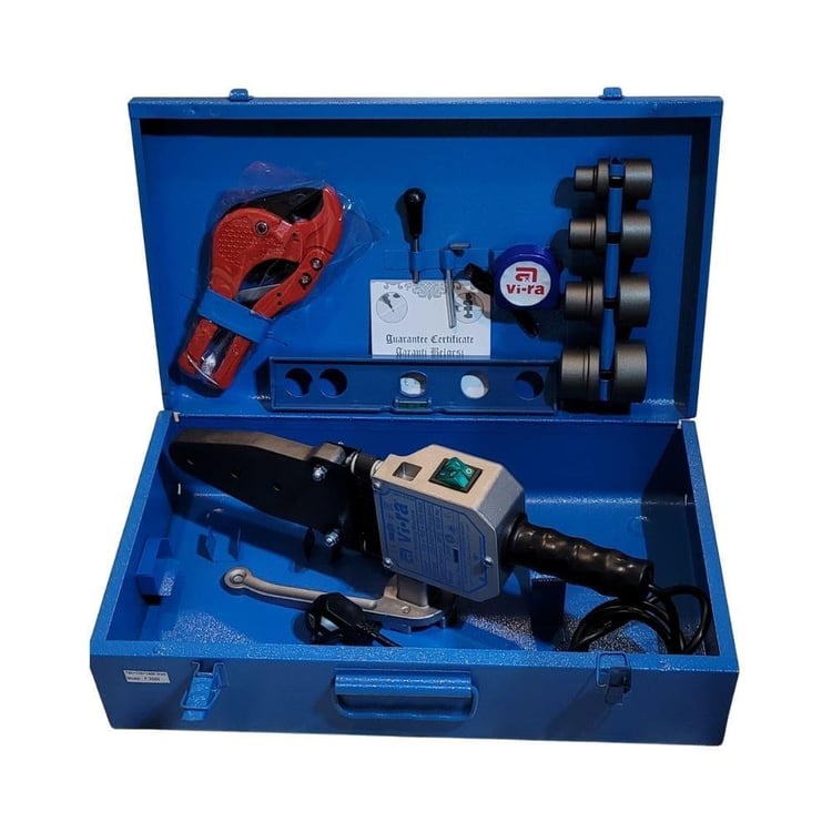 KAYNAK MAKİNELERİ-Vira-Vira F-2000 Plastik Kaynak Makinesi Çantalı Tam Takım 1400 W-vira-km-f2000t
