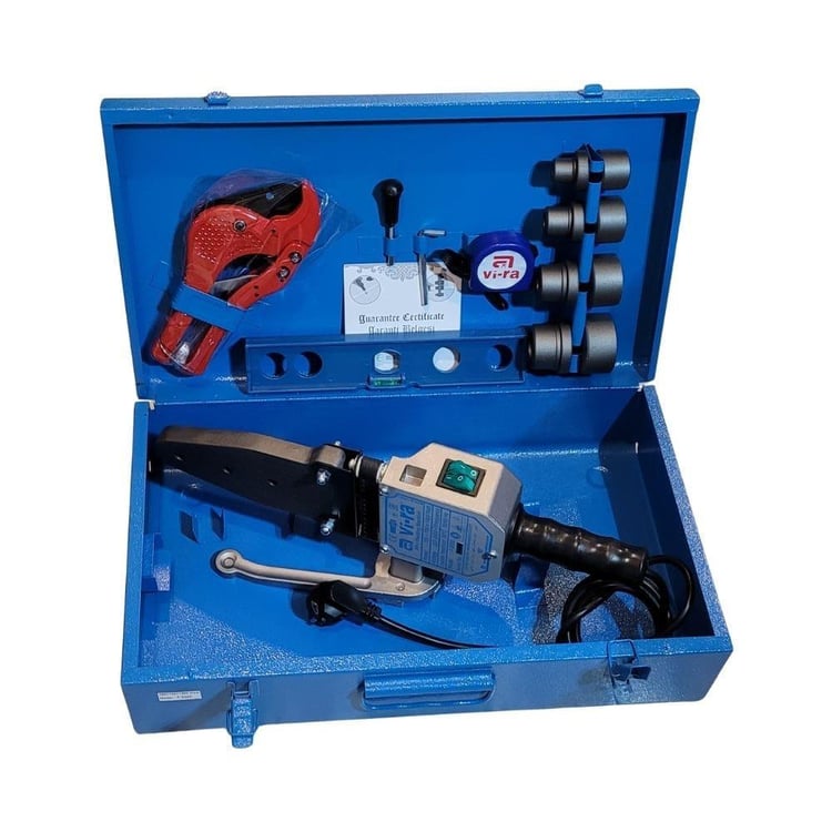 KAYNAK MAKİNELERİ-Vira-Vira F-2000 Plastik Kaynak Makinesi Çantalı Tam Takım 1400 W-vira-km-f2000t