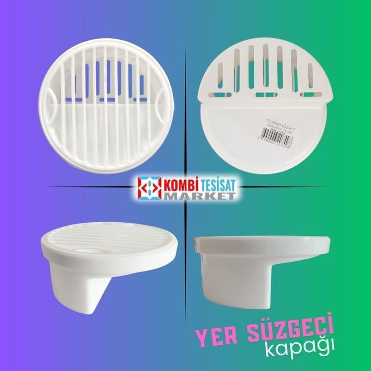 sifon-203-Yer Sifonu Izgaralı Plastik Süzgeç Kapağı