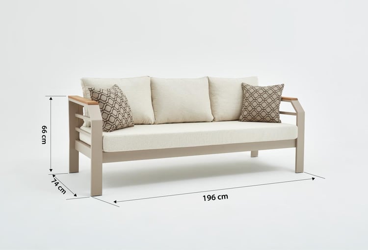 Assento Bahçe Oturma Grubu 3+1+1+Sehpa - Kum Rengi