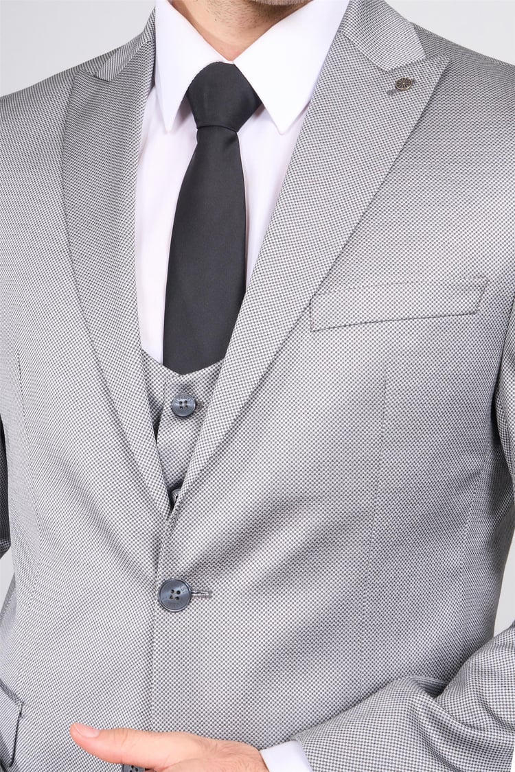 Atlıhan Lagos Gri Erkek Polyviskon Slim Fit Yelekli Takım