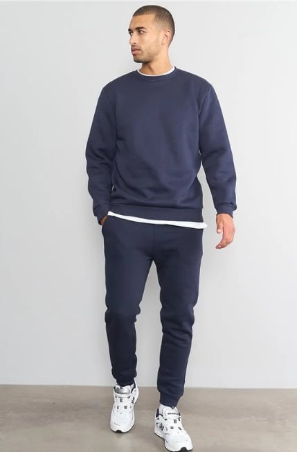 Çetinkaya Mentality 3036 3 İp Bisiklet Yaka Lacivert Sweatshirt