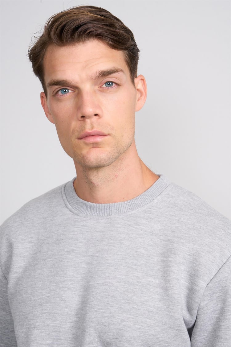 Çetinkaya Mentality 3036 3 İp Bisiklet Yaka Grimelanj Sweatshirt