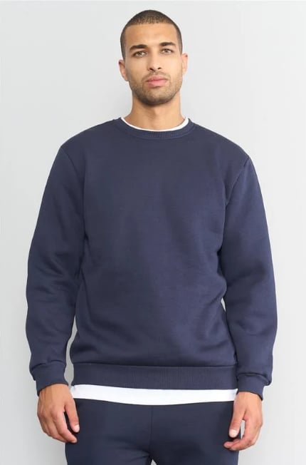 Çetinkaya Mentality 3036 3 İp Bisiklet Yaka Lacivert Sweatshirt