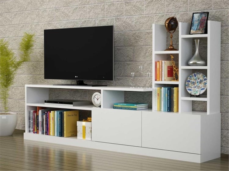 Dekorister Dolunay Tv Ünitesi Beyaz