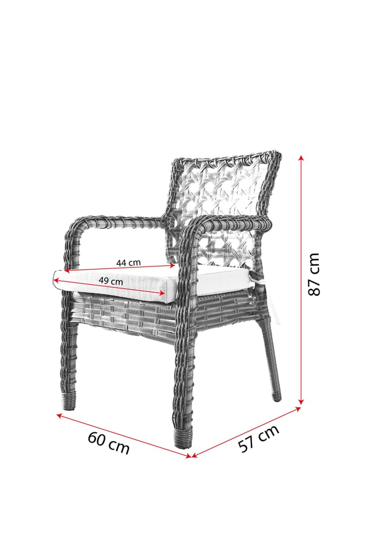 Evdemo Ayaz 4 Kişilik Rattan Bahçe Balkon Mutfak Masa Takımı Kahve