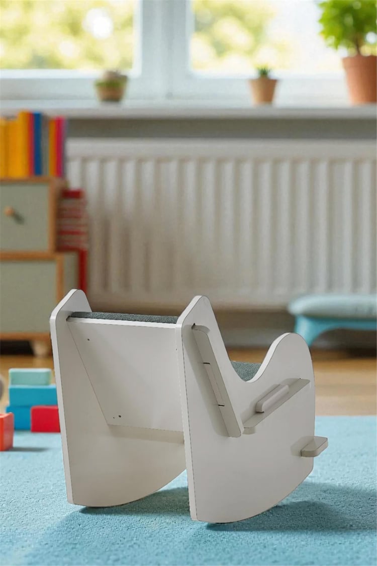 Eymense Junior Sallanan Berjer Tekli Koltuk Beyaz