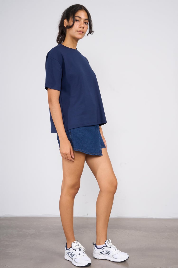 Helly MB-5620 Lacivert Kadın Kısa Kollu T-Shirt
