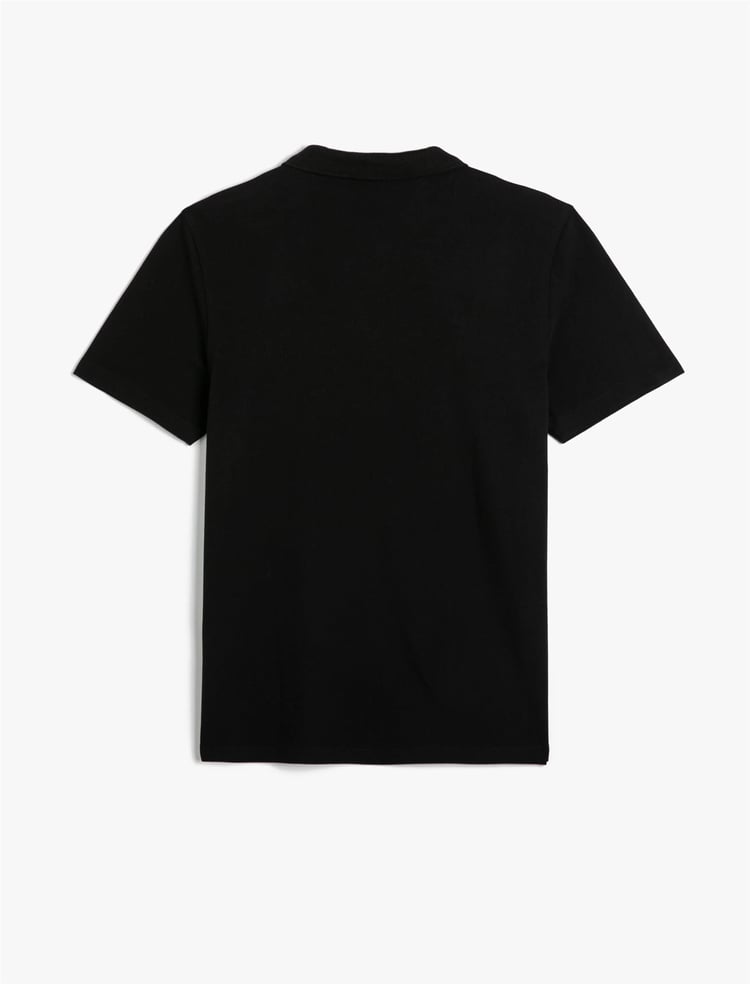 Koton 4Sam10113Mk 999 Siyah Erkek Pamuk Jersey Kısa Kollu Basic Polo T-Shirt