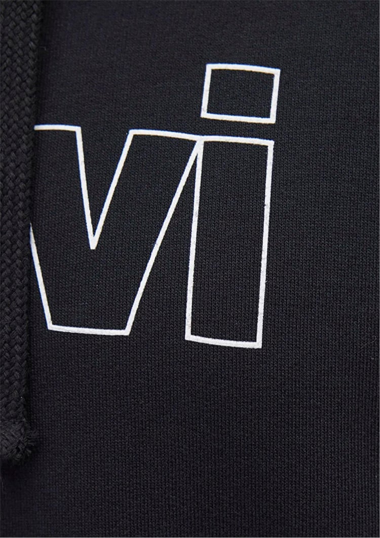 Mavi M065606-900 Siyah Erkek Regular Mavi Logo Baskılı Kapuşonlu Sweatshirt