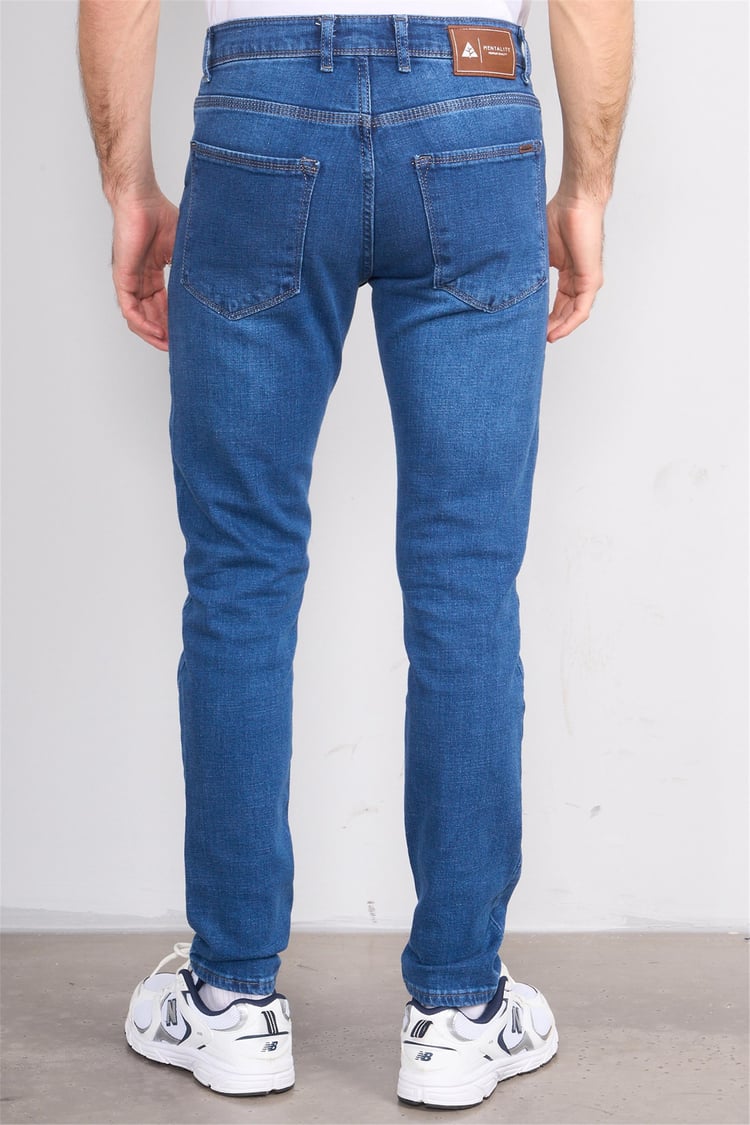 Mentality 6443 Erkek Proton Slim Fit Kot Pantolon Mavi
