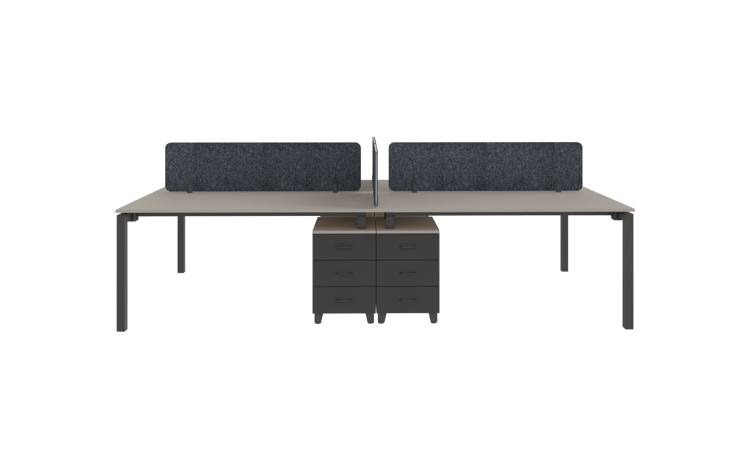 Lux Dörtlü Kesonlu Workstation 280 cm