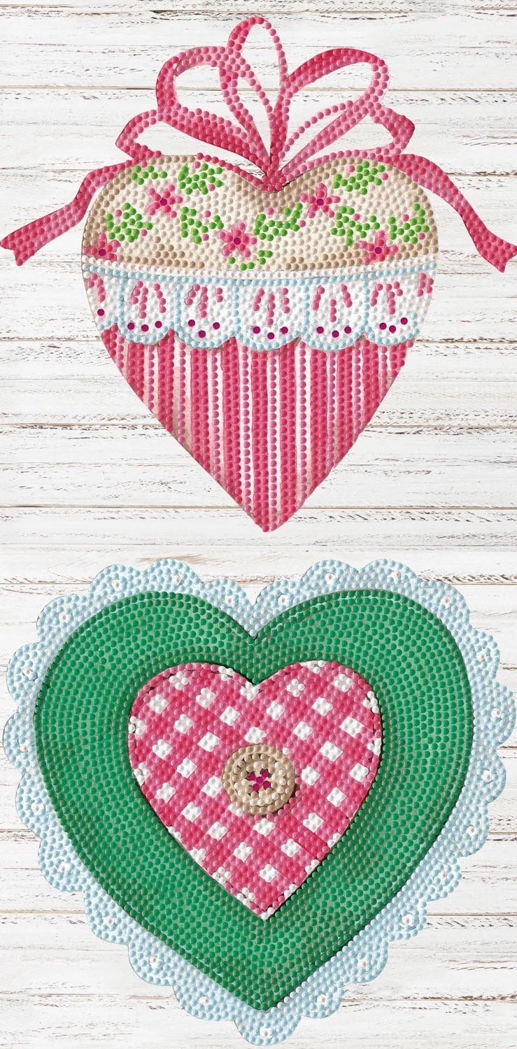 Diamond Dotz Elmas Mozaik Tablo Işıldayan Kalpler – 20 x 40 cm