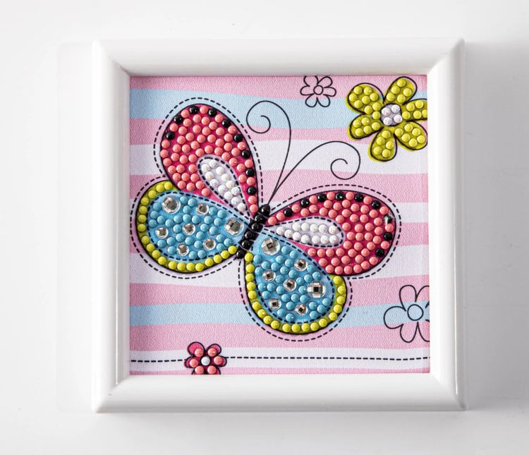 Elmas Mozaik Tablo 10.2 cm x 10.2 cm Paten Ayakkabı Boncuk Yapıştırma Kiti - Çerçeveli